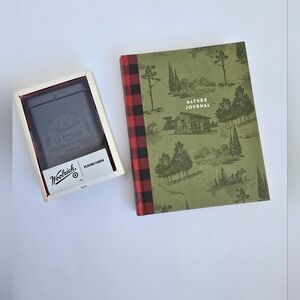 Woolrich Green Nature Journal And Playing Cards Bundle